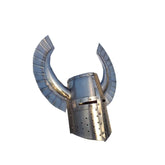 Medieval Templar Fantasy Warrior Helmet SCA LARP Teutonic Crest Wing Great Helm Knight Helmet